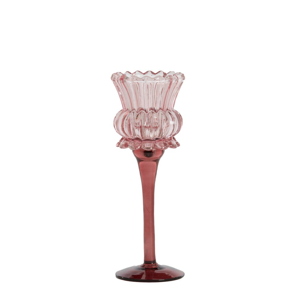 Teelicht Flower rosa H19cm