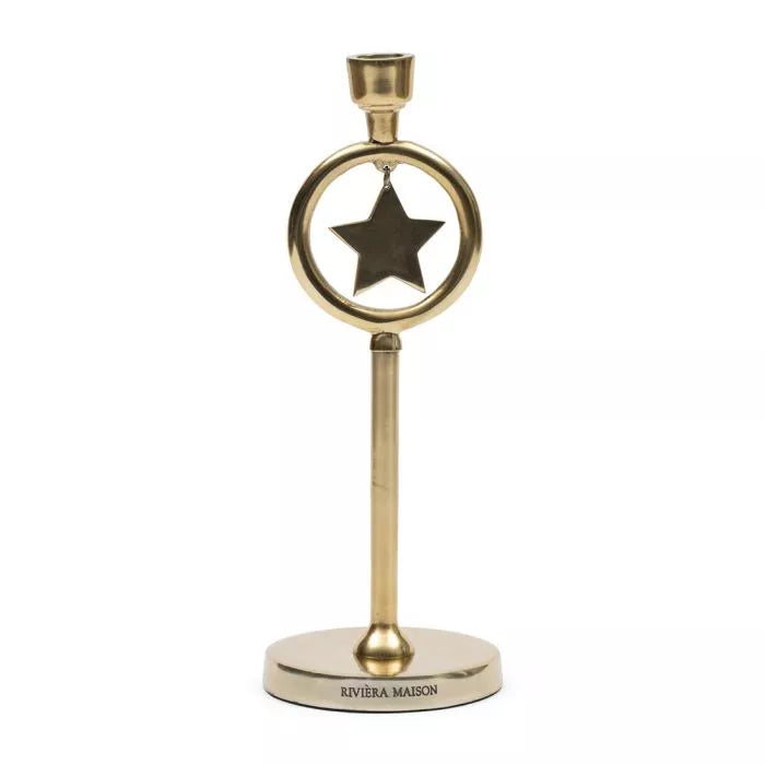 Kerzenständer gold mit Stern H30cm