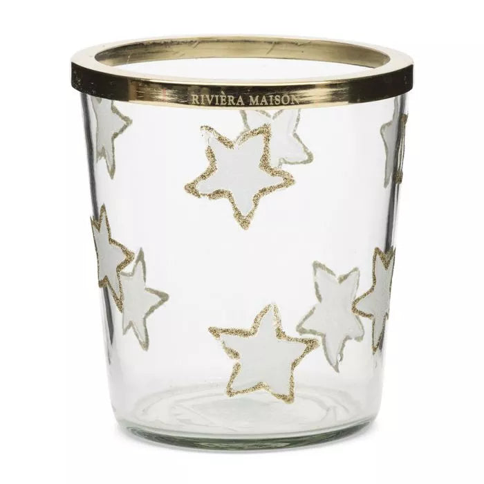 Windlicht Glas goldsterne