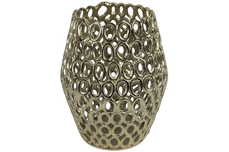 Windlicht gold oval H31