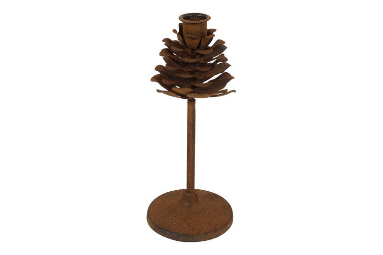 Kerzenständer Zapfen rostbraun H23cm