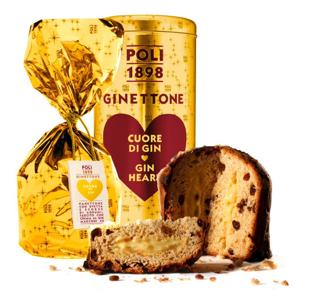 Poli Panettone Ginettone 950 g mit Rosinen und Moscato-GIN-Creme am Lager