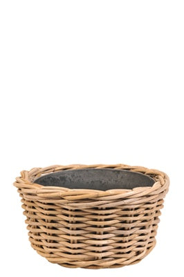 Korb Rattan auf Eisenfuss H21cm D35cm