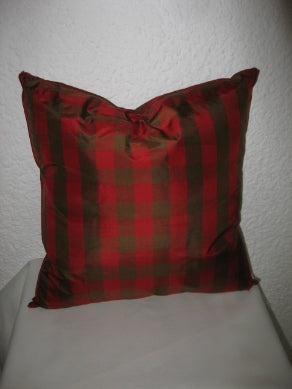 Kissen rot/grün Karo gross 40 x 40 cm