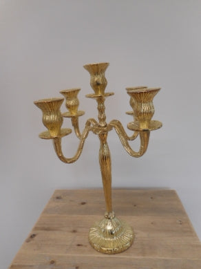 Kerzenständer Alu gold 5 er