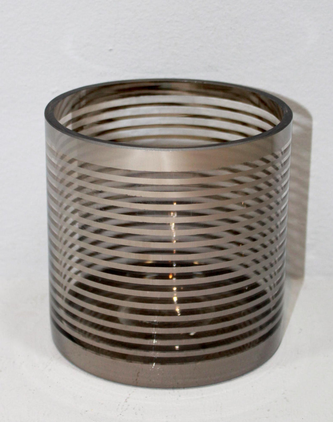 Teelicht silber gestreift mittel