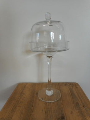 Glashaube auf Fuss H 23cm