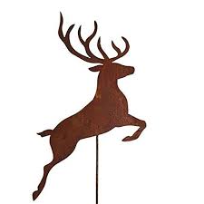 Hirsch rost springend H 80cm