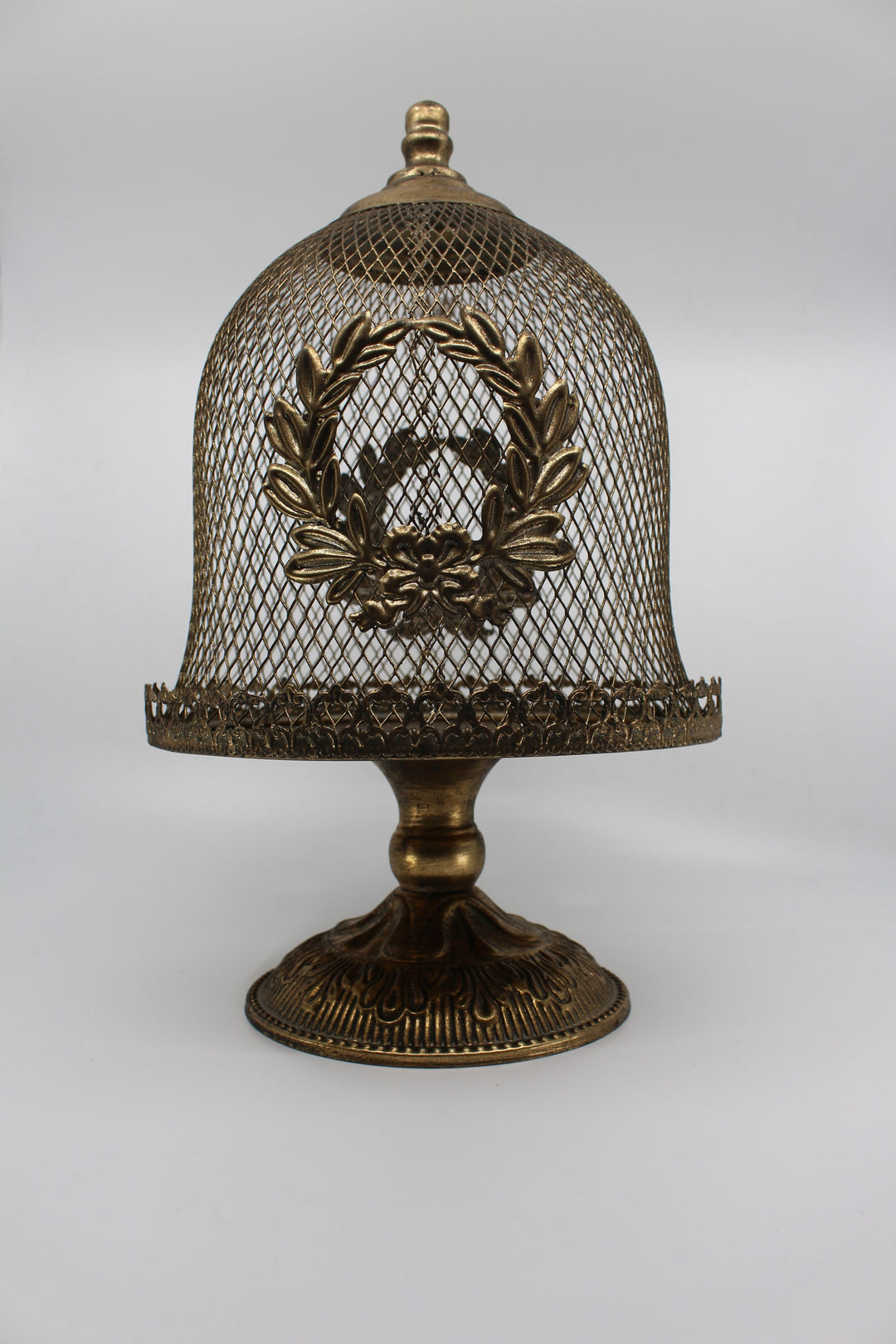 Glocke auf Fuss antik gold klein