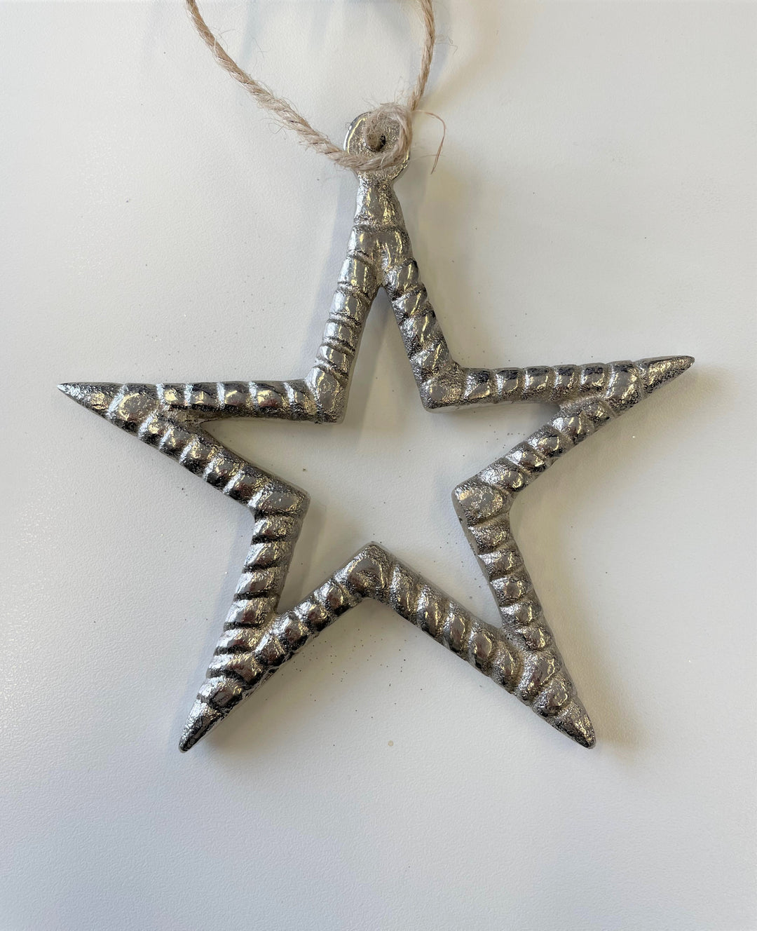Hänger Stern alu/nickel 11cm