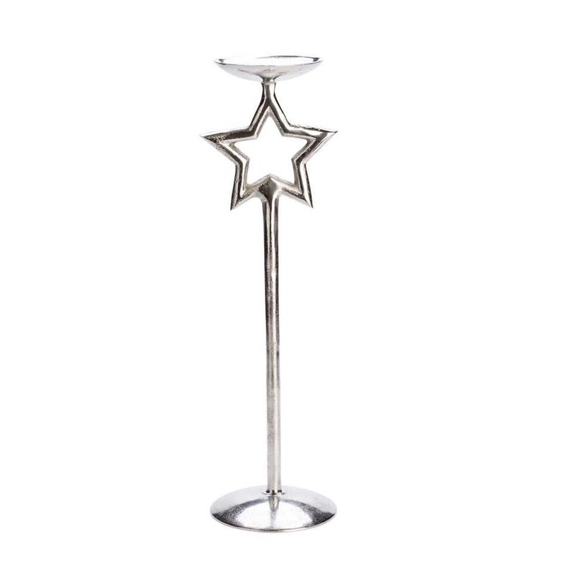 Kerzenständer Alu Stern H51cm
