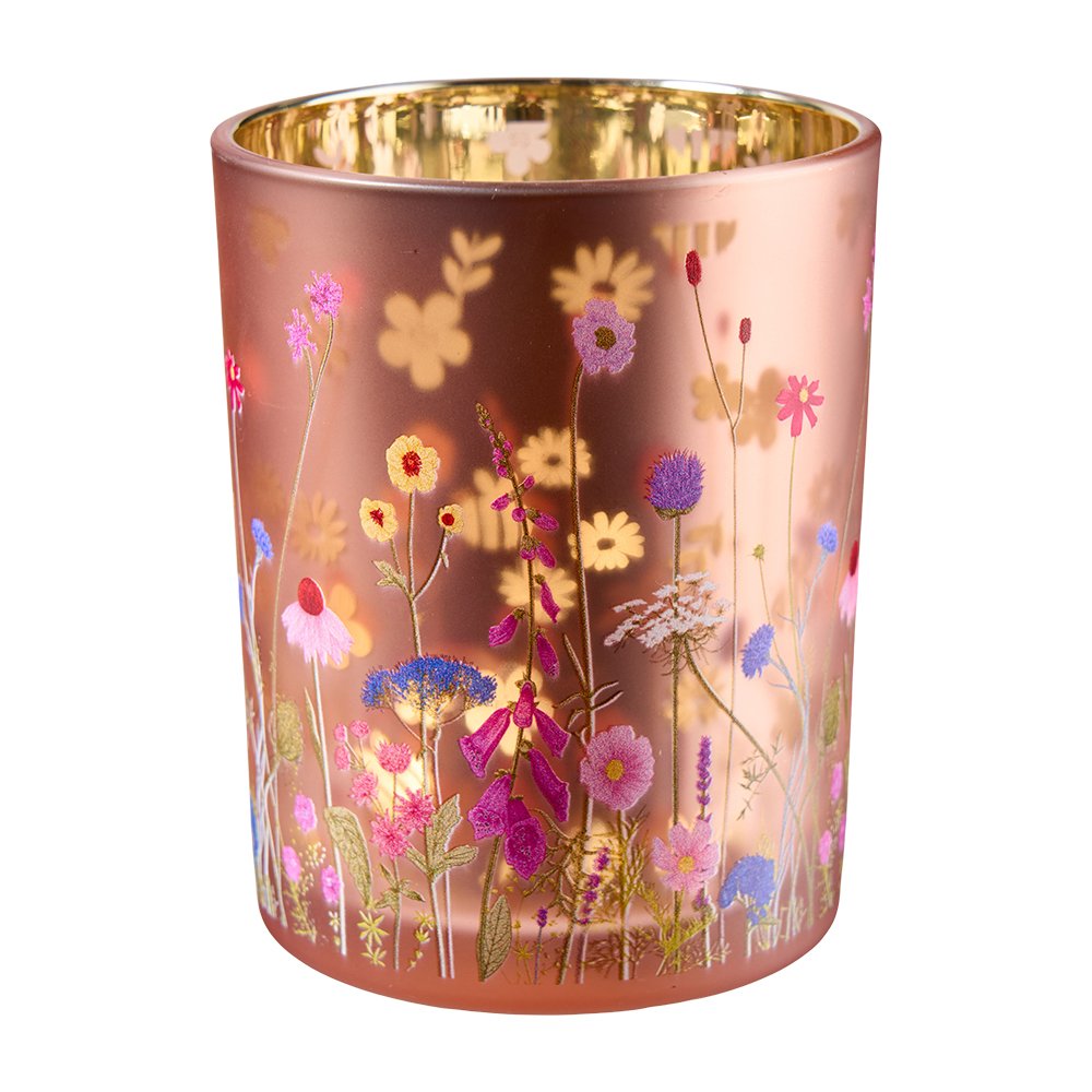 Teelicht Blume rosa 10x12cm