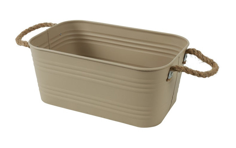 Korb beige metall 30x19x13cm
