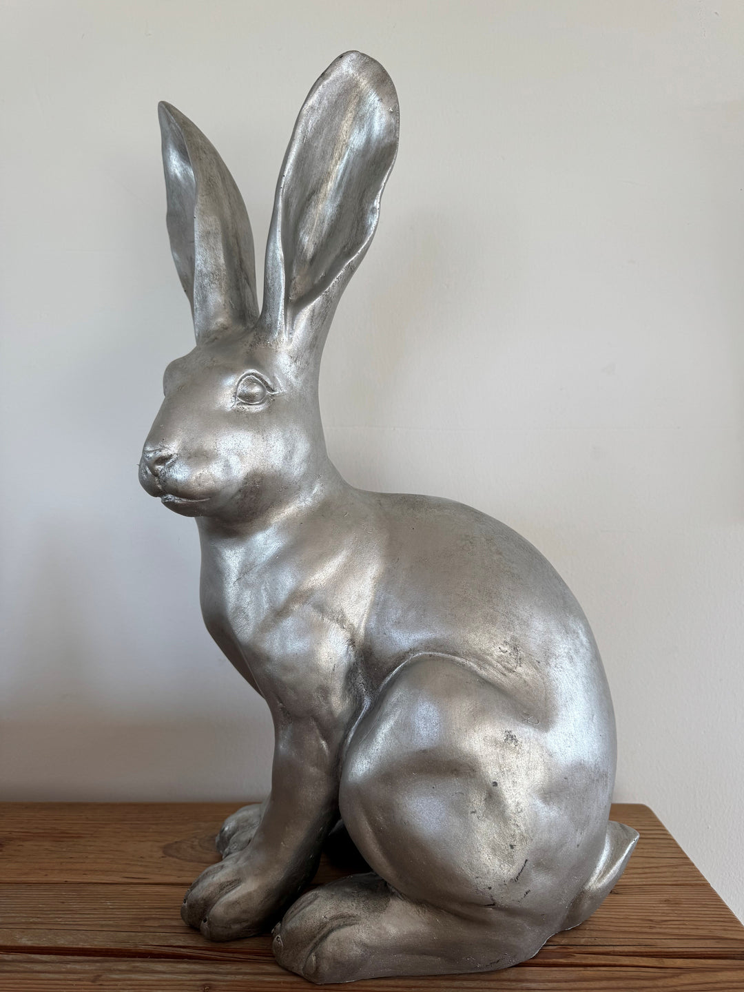 Hase silber 28x17x47cm