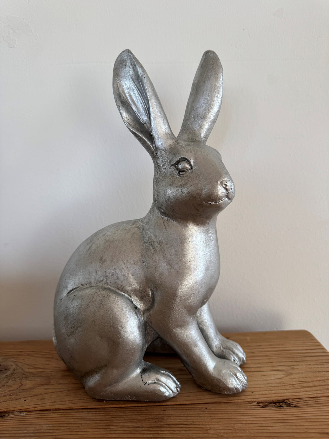 Hase silber 18x12x28cm