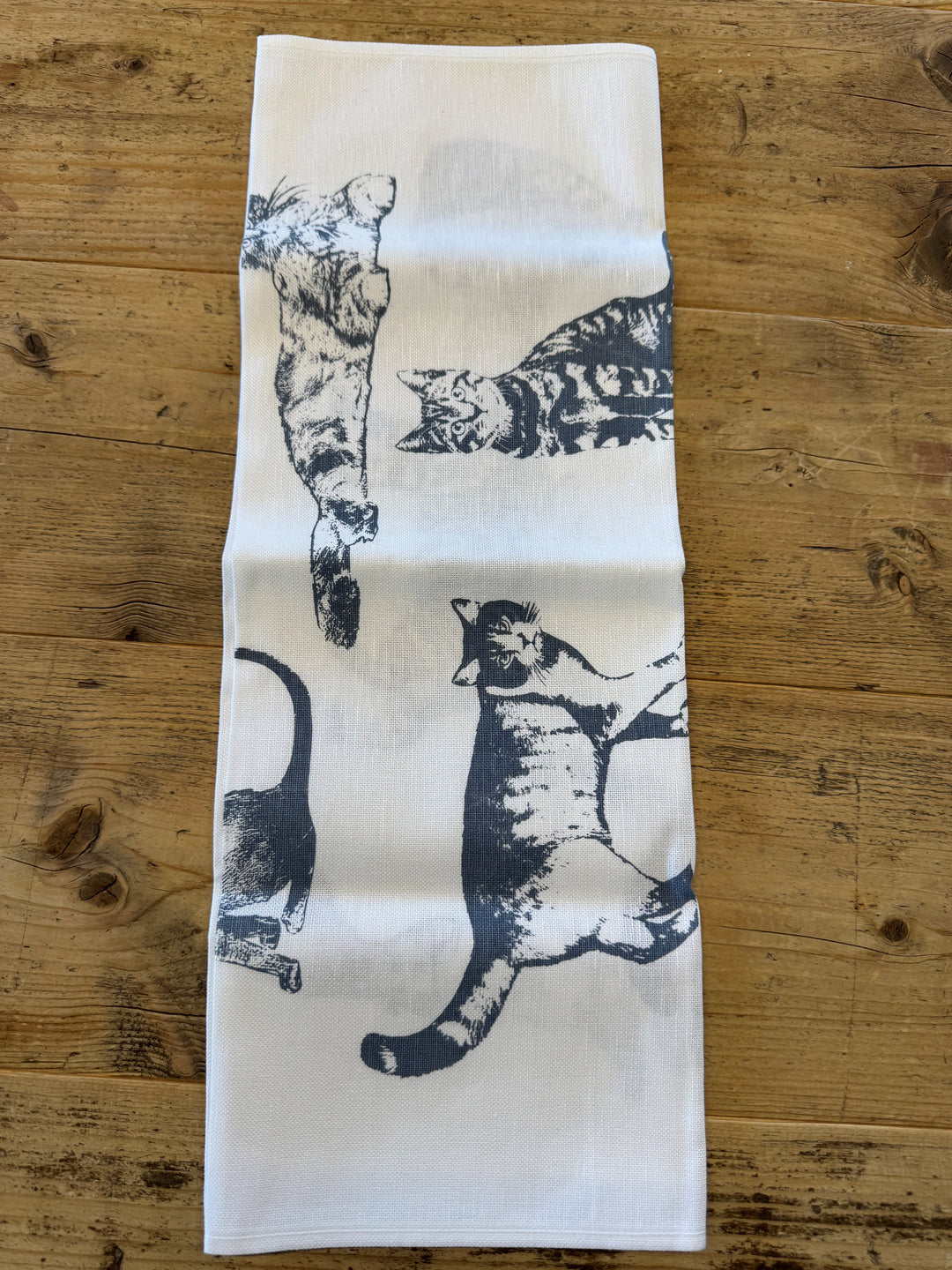 Küchentuch grau Katzen