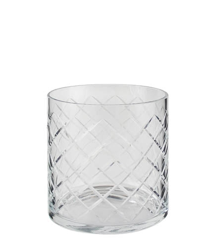 Windlicht Schliff klar H20cm D20cm