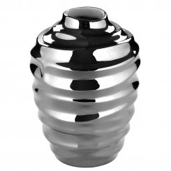 Vase silber gerillt H 13cm