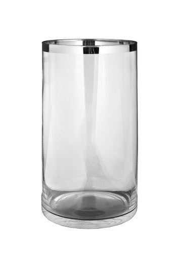 Vase mit Platinrand H 30cm