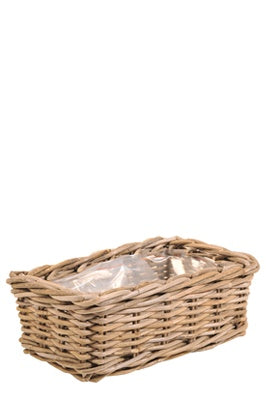Korb Rattan quadratisch H14cm B23cm L23cm