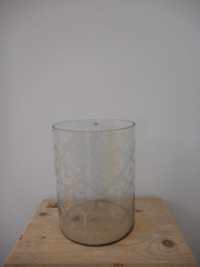 Windlicht Glas Schliff H 28 cm D 21 cm