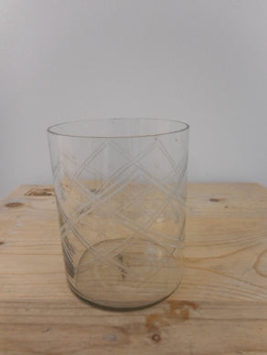 Windlicht Glas Schliff H 13 cm D 10 cm