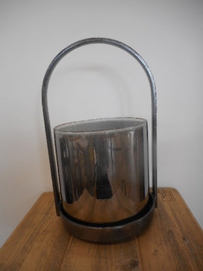 Laterne Alu schwarz H 40cm
