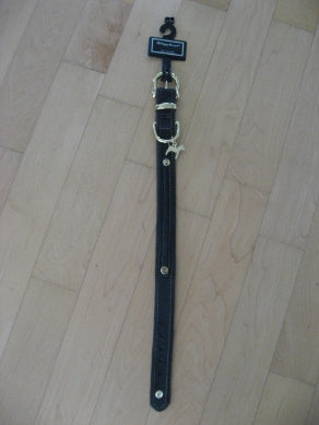Hundehalsband Leder schwarz 33 - 39 cm