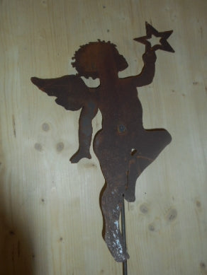 Engel mit Stern rost H50cm
