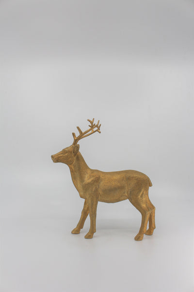 Hirsch stehend braun oder gold H 16cm