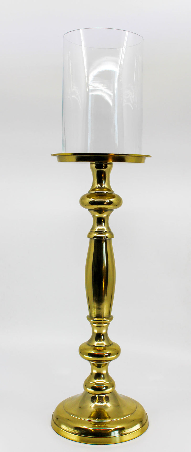 Kerzenständer gold mit Glaseinsatz H62cm