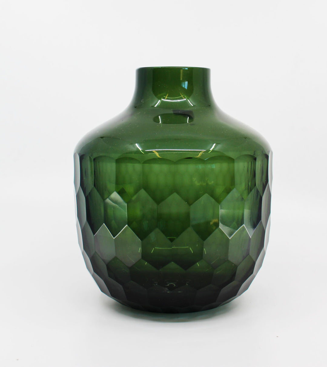 Vase grün schliff H17.5cm