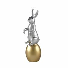 Hase silber/gold Höhe 11.5 cm